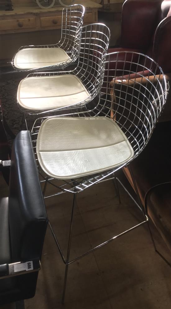 3 chrome chairs